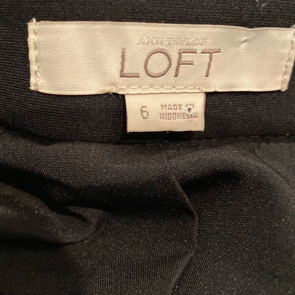 Woman LOFT skater a-line skirt sparkle black holiday workwear - Picture 8 of 9